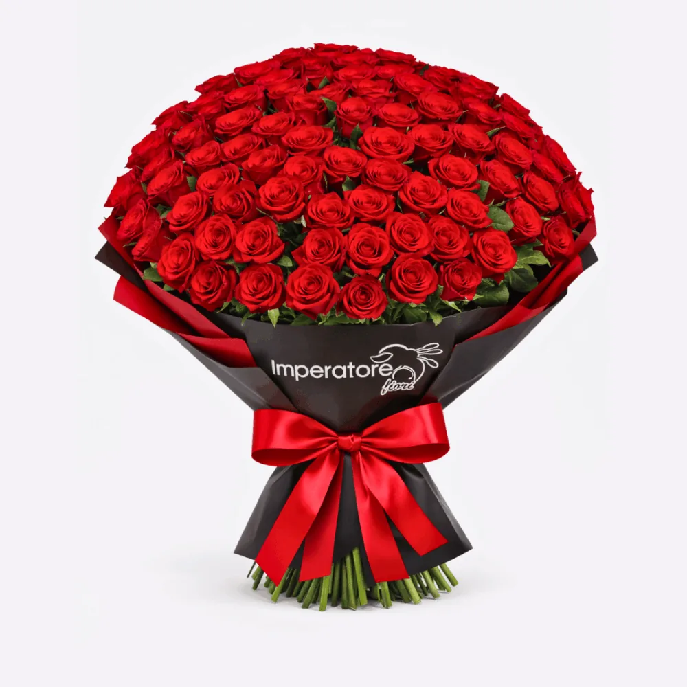 Grande bouquet di rose rosse fresche – Imperatore Fiori Napoli